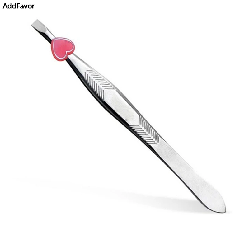 

AddFavor Wholesale Stainless Steel Slanted Eyebrow Tweezers Face Hair Removal Clip Makeup Tool Women Cosmetics Beauty