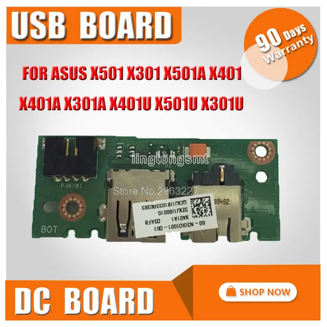 IO BOARD FOR ASUS X501 X301 X501A X401 X401A X301A X401U X501U X301U DC POWER JACK USB SMALL BOARD Original free shipping