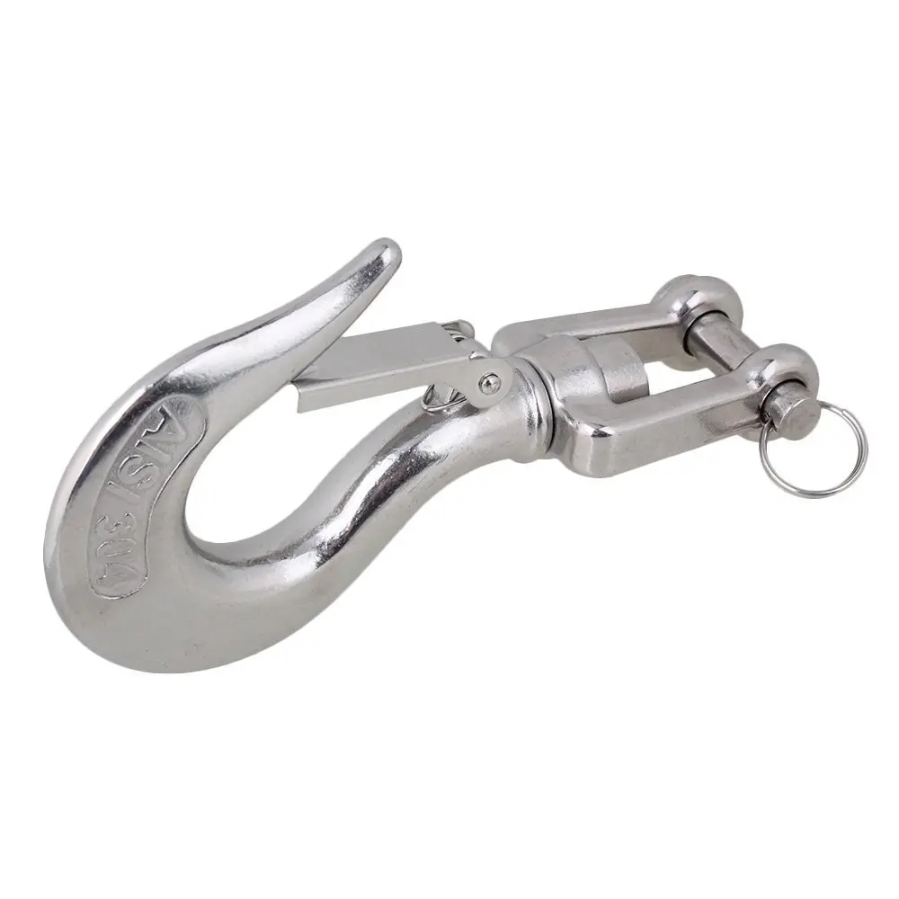 

New Silver 304 Stainless Steel American Type Trigger Clevis Swivel-Eye Lifting Snap Tone Hook with 1000KG Working Load Limit