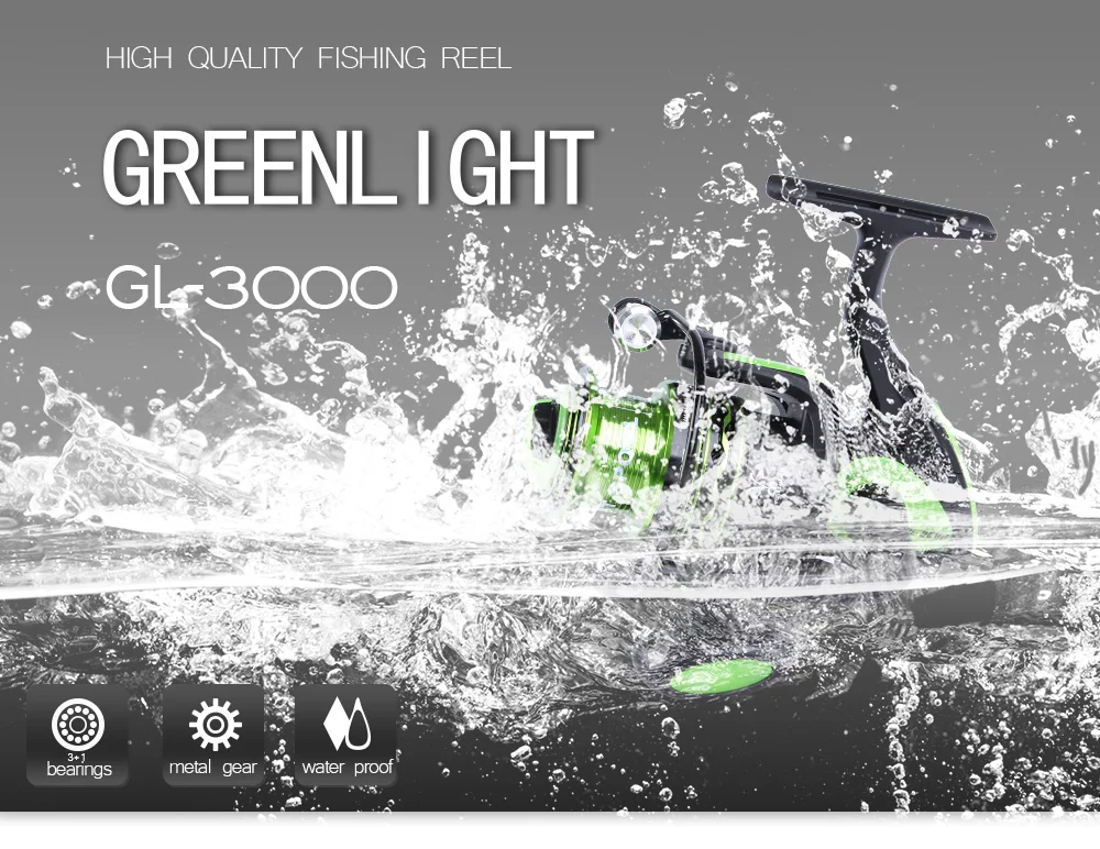 W. P. E серия GreenLight 3000 4000 5000 спиннинговая катушка с алюминиевой катушкой Максимальная мощность 8 кг катушка для ловли карпа
