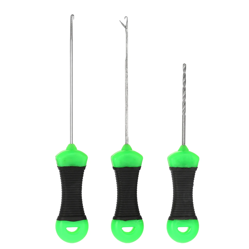 

3Pcs Bait Needle Driller Tool Set Stainless Steel Baiting Needle Drill + Boilie Needle Hook Carp Fishing tackle