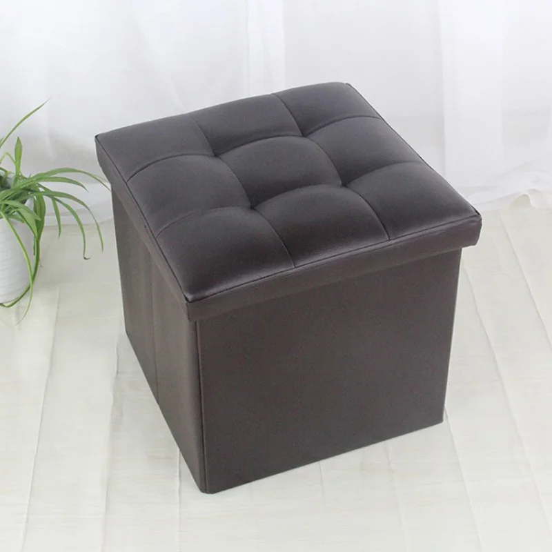 Pu квадратный стул с местом для хранения гостиной пуфик Детская игрушка коробка для хранения складной книжный шкаф подставка для ног мебель - Цвет: brown