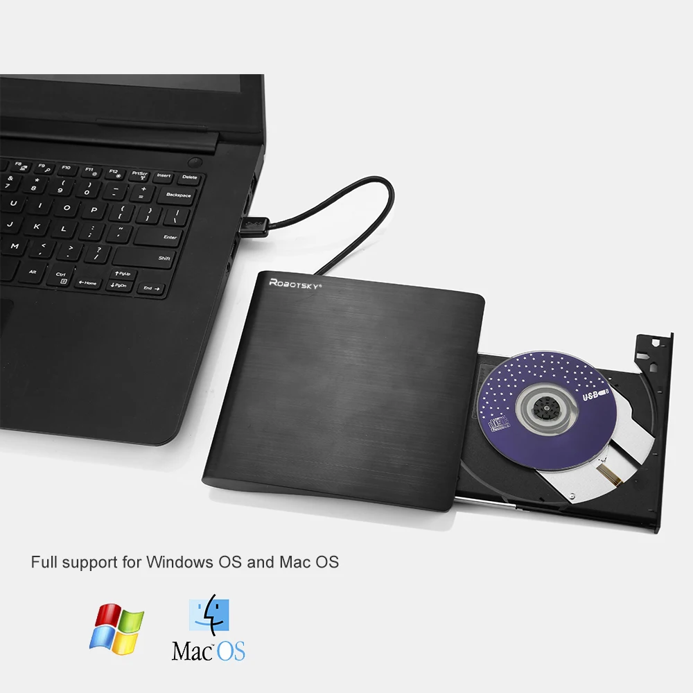 

New External USB3.0 DVD+/-R 8X , DVD-RW 4X , CD-R 24X , DVD8X , DVD-R Burner read Writer POP-UP for Laptop Mobile External Drive