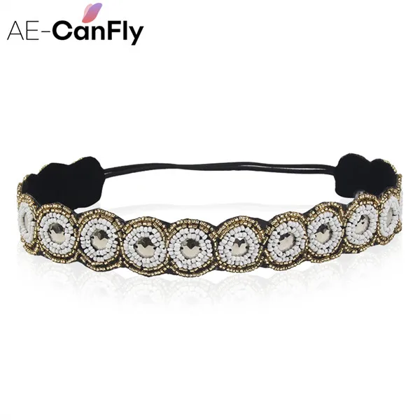 AE-CAFNFLY модные, ручной работы, стразы бусины на головной повязке головная повязка для женщин 1H2001 - Окраска металла: 1H2010