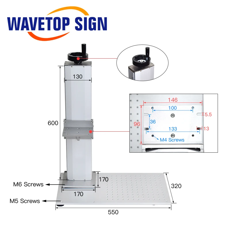 WaveTopSign 20 Вт 30 волоконно лазерный знак корпус машины + блок управления подъемный