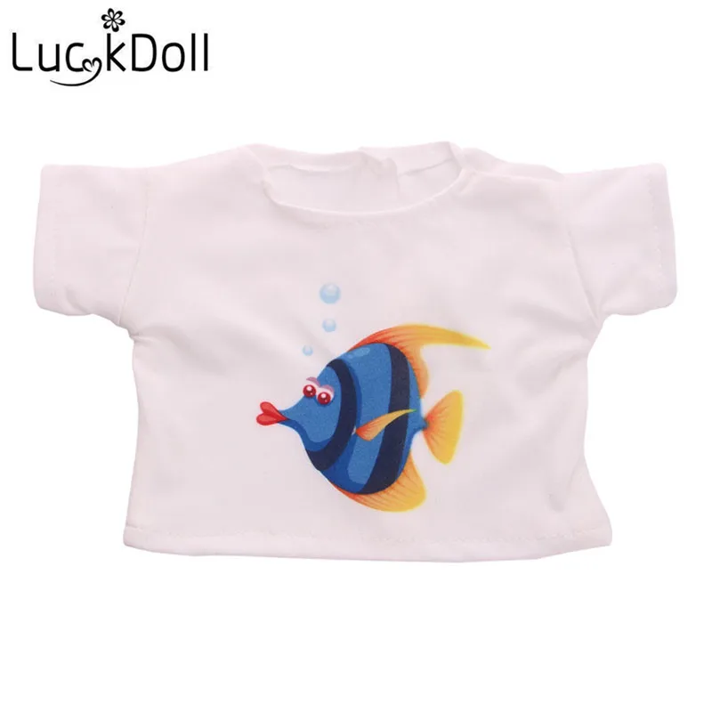 LUCKDOLL хлопковая Футболка Подходит для 18-дюймовые американская кукла Logan кукла мальчик одежда аксессуары игрушки для детей