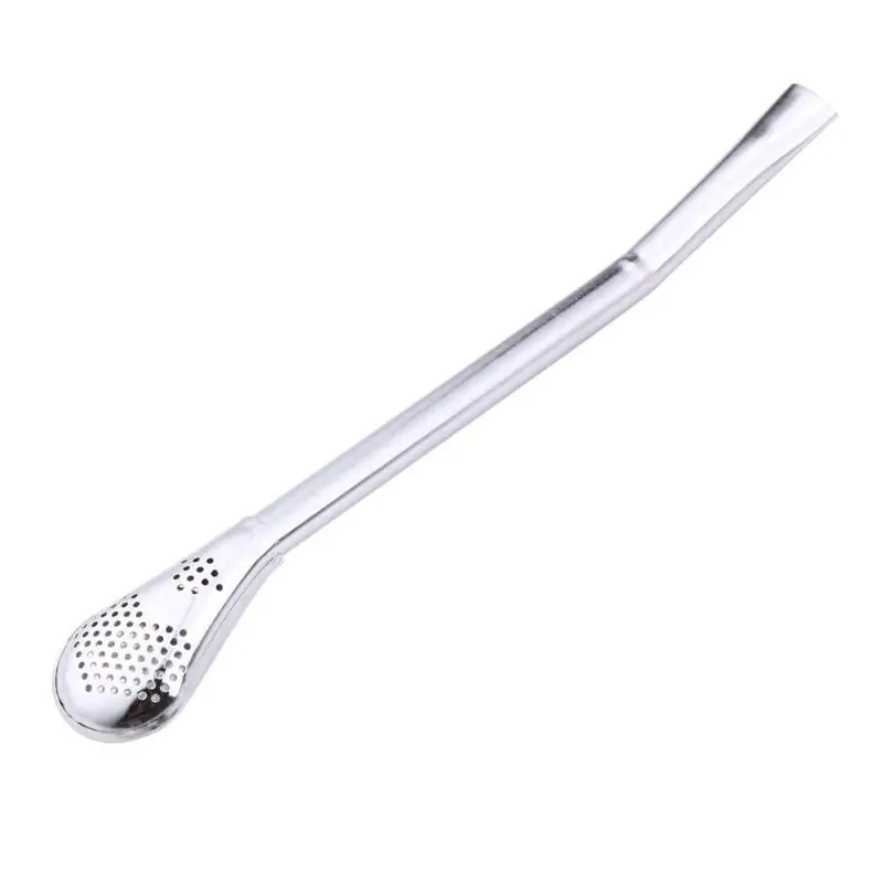 Fashion Stainless Steel Drinking Straw Tea Filter Spoon Yerba Mate Tea Straws Bombilla Gourd Reusable Tea Tools Bar Accessories