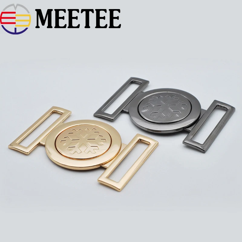 

2Pcs Snowflake Women Metal Belt Buckle For Down Coat Metal Button Hooks Clothes Hasp DIY Decorative Buckle Sewing Accessories