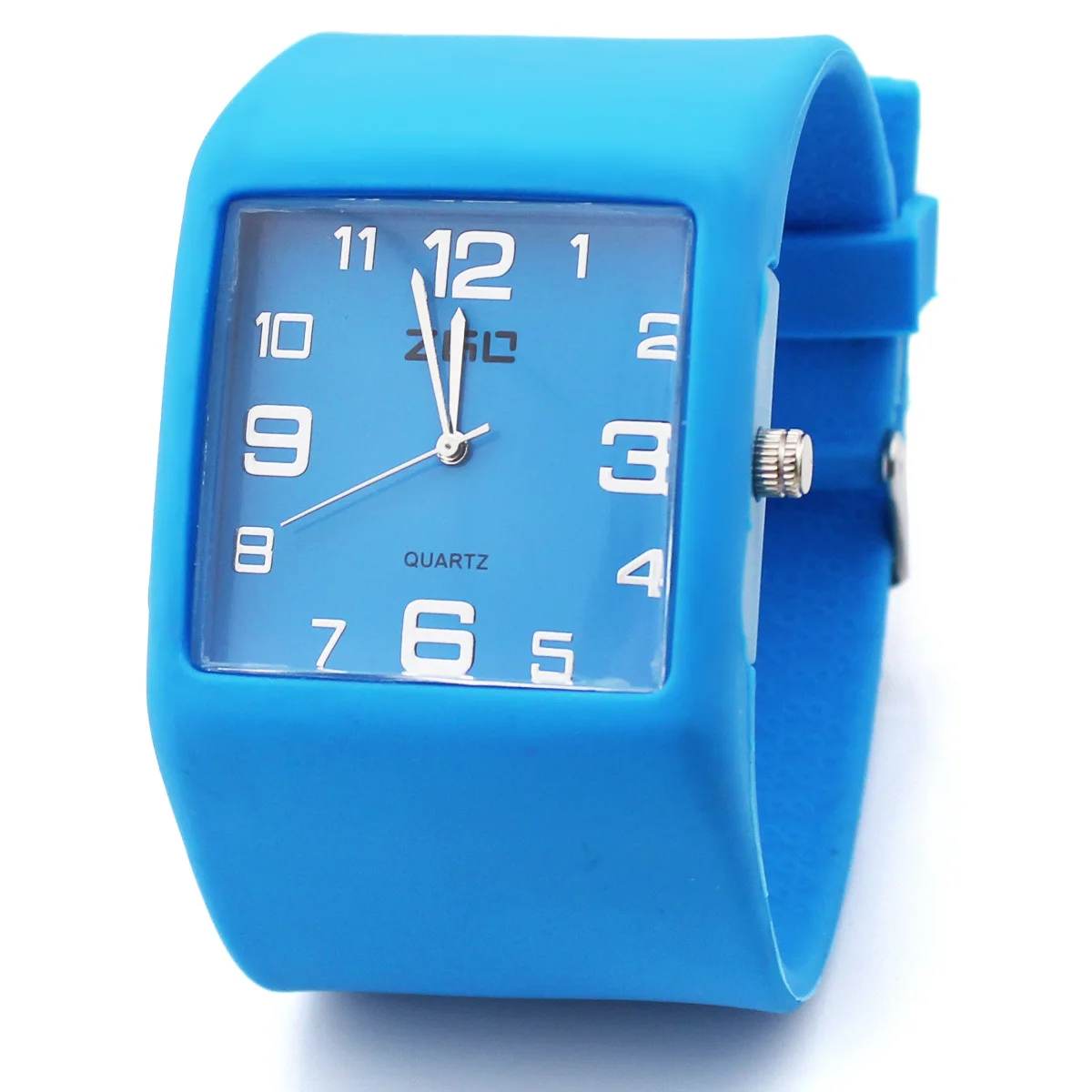 Zgo quartz watch candy color jelly table resin wrist support sports