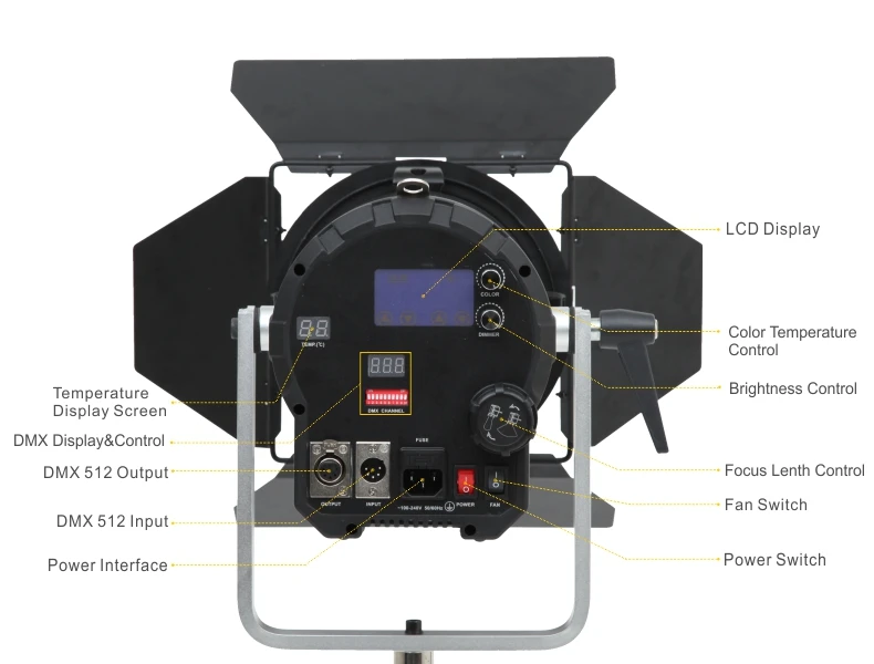 Falconeyes 160 W Френеля светодио дный свет Цвет бесступенчатая видео с DMX512 системы непрерывного света CLL-1600TDX CD50T03