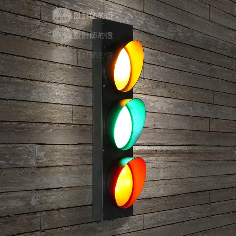 Traffic Signal LED Wall Lamps American Country Style Wall Lights Sconce