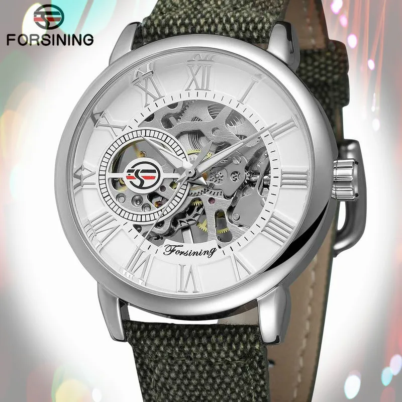 

FORSINING 2018 Men's High Quality Alloy Case Mechanical Movement Antique Top Fashion Casual Leather Wristwatch Men Watch