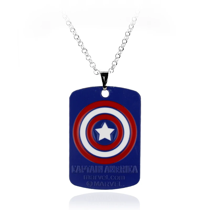 4 colors marvel avengers captain america shield dog tag pendant
