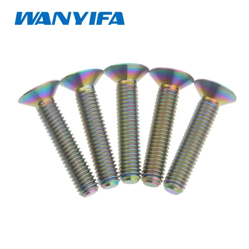5Pcs Titanium Ti Bolt M6 30 M6*30 M6x30 Countersunk Screw Allen Bolts