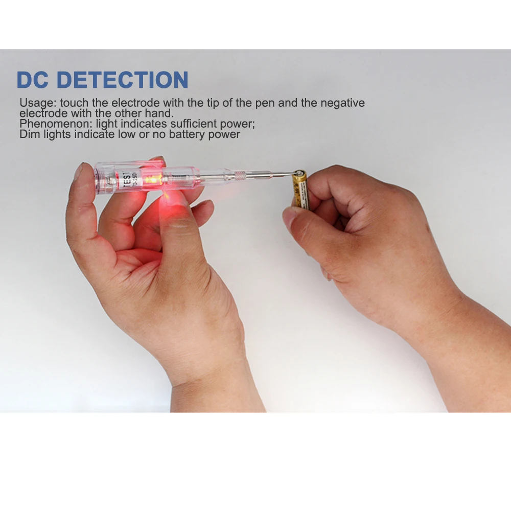 1 шт. 70-250 В Электрическая отвертка с тестером тестовая зондовая Ручка детектор напряжения свет самотест ing тестовая Ручка водонепроницаемый AC DC детектор