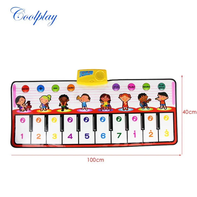 1PCS Big Red Piano Music Game Mats Kids Touch Music Carpet Mat