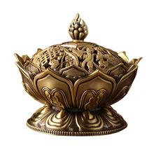 Горячая бронза классический стиль Курильница, Имитация меди не выцветает, форма лотоса Классические Металлические ремесла