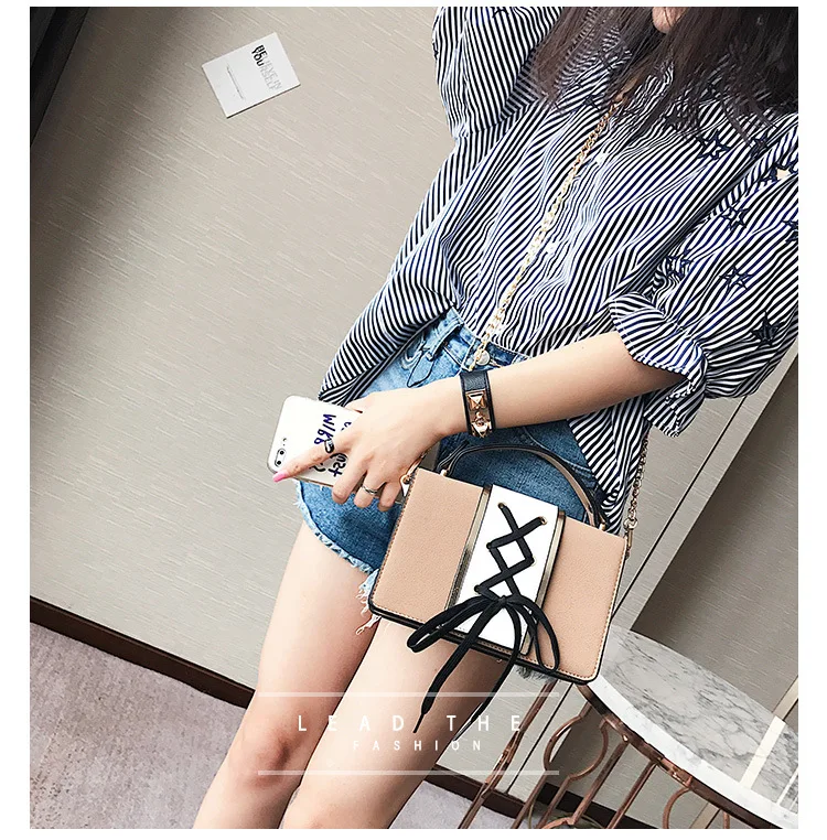 Летняя женская маленькая сумка новые корейские кожаные сумки с цепочкой через плечо модные сумки через плечо для женщин
