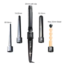 Новинка, 5 частей, щипцы для завивки волос, набор палочек с 5 размерами 09-32 мм, щипцы для завивки волос, керамические бигуди для волос, мульти-Размер ролика с перчаткой