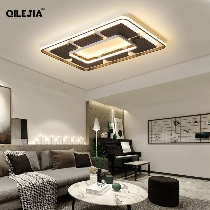 

Square Modern Ceiling Lights Led For Living Room Bedroom White and Coffee Color Home Led Ceiling Lamp Luminaires AC 110V-AC260V.