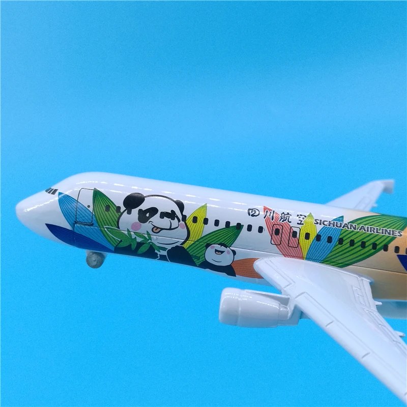 16 см Sichuan Airways модель пассажирского самолета A320 панда покрытие сплава Твердые