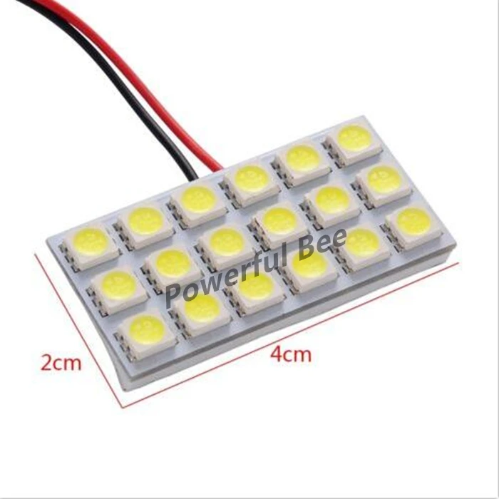 

2 x BA9S/C5W/T10 18SMD 3W LED panel light white warm white DC12V car reading dome luggage compartment lights