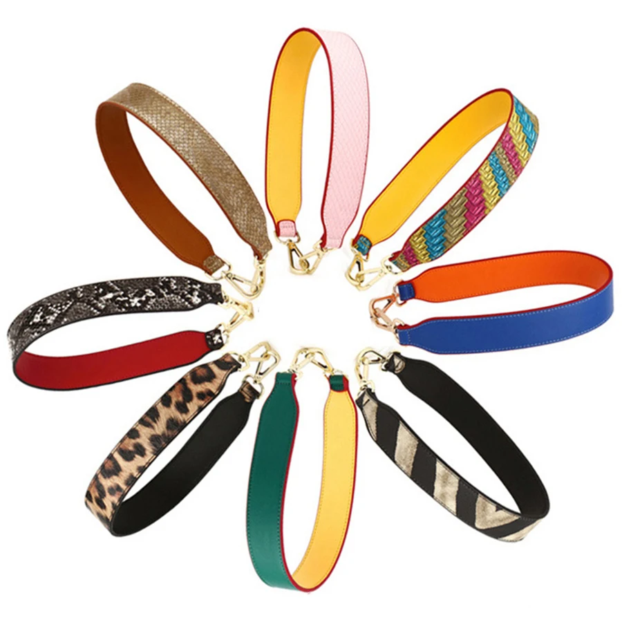 

2017 Fashion Flower Wide Bag Strap Women Shoulder Strap PU Leather Straps Female Handbag Strap Bag Accessories Purse Belt Gifts
