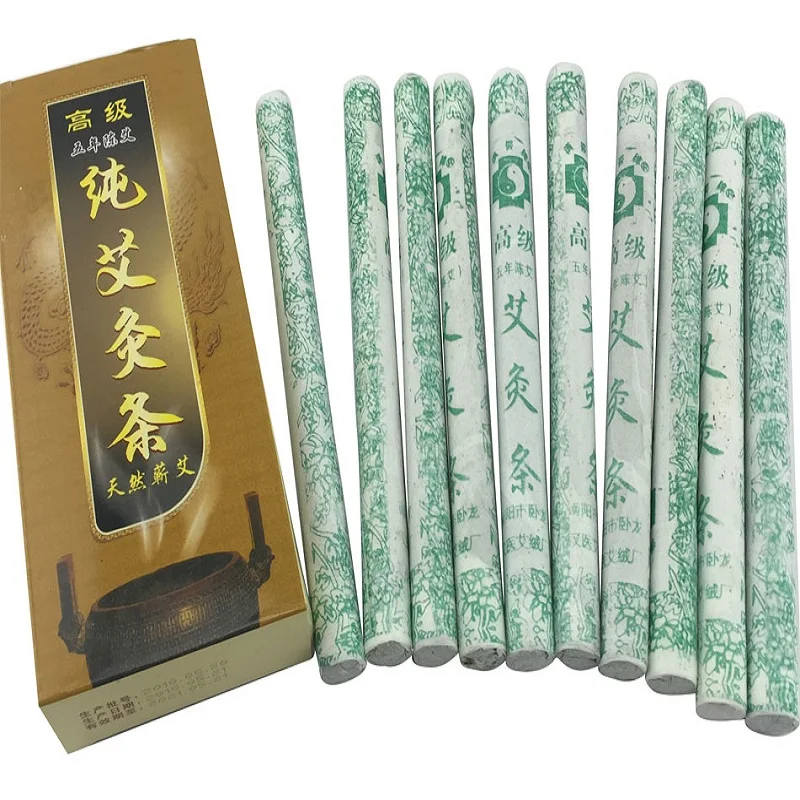 Six Years 10 Pure Moxa Stick Rolls Burn Wood - Traditional Chinese Massage Therapy For Antistress &amp Acupuncture |