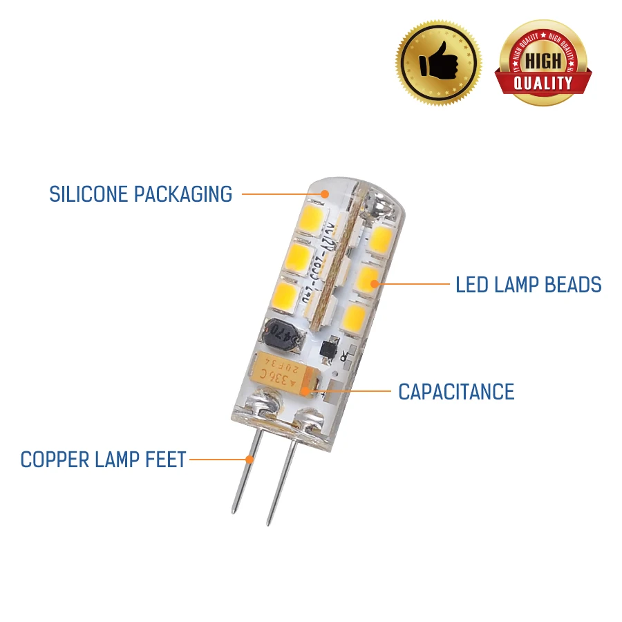 AC/DC12V G4 Светодиодный новый высококачественный светильник 3 Вт 5 кукурузный SMD2835