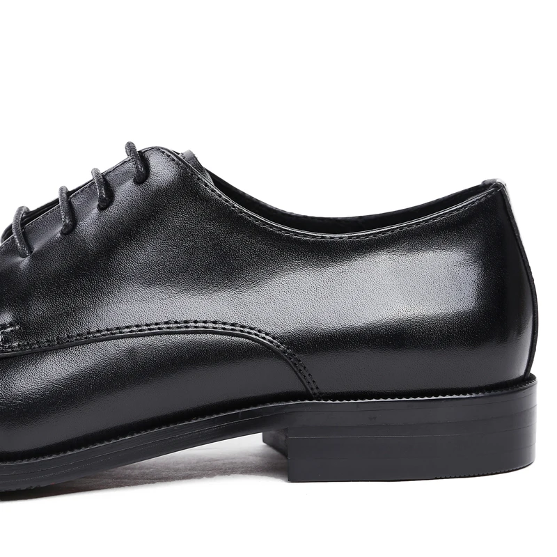 Мужские туфли в стиле Дерби из натуральной воловьей кожи с круглым носком в офисном стиле Свадебная деловая обувь г. Новая обувь на шнуровке