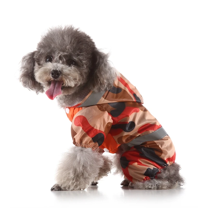 Защита от дождя для домашних собачек, пальто, одежда для собак, щенков, Повседневная камуфляжная водонепроницаемая куртка, костюмы, дождевик для собак, одежда для дождливой погоды