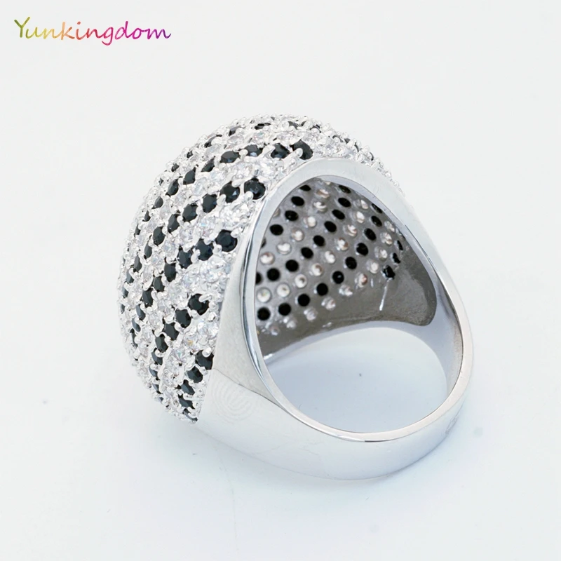 Yunkingdom anillos mujer, уникальные модные обручальные кольца для женщин, черное большое кольцо с кубическим цирконием, хорошее ювелирное изделие