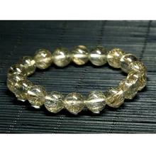 Натуральные серебряные иглы для волос рутил кварц готовой стрейч браслет круглые бусины рутил браслеты 10 мм