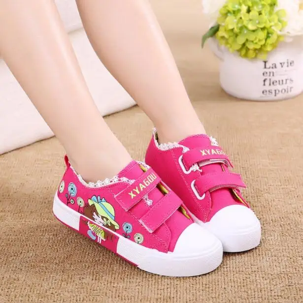 Children shoes 2018 girls breathable sneakers princess canvas shoes for
