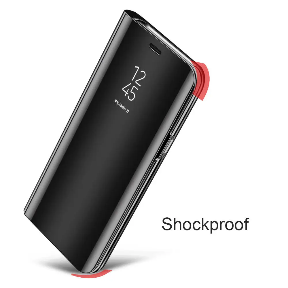 Smart View зеркало Экран кожаный чехол откидная крышка для IPhone 6 7 8 Plus X Ясно Зеркало Coque