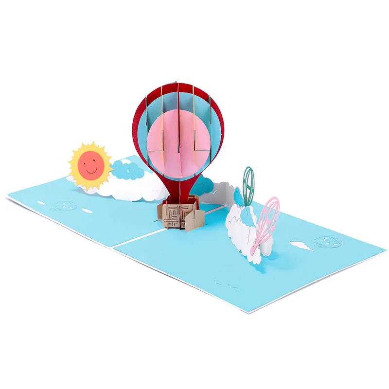  3D Handmade Color Print Rainbow Hot Air Balloon Paper Invitation Greeting Cards PostCard Birthday P - 32950101958