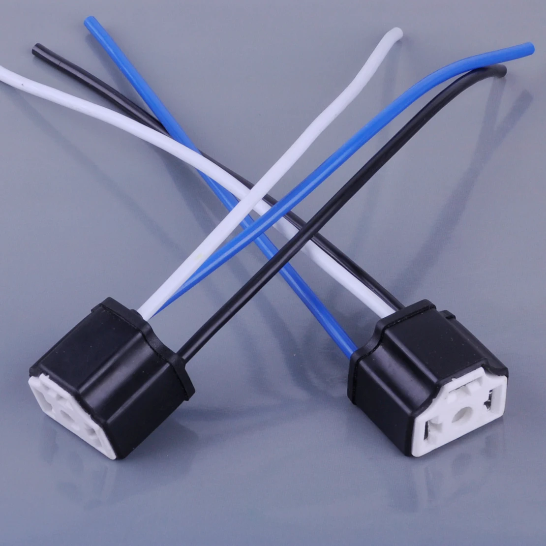 beler 2Pcs Ceramic Wire Wiring H4 9003 Car Truck Headlight Bulb Harness