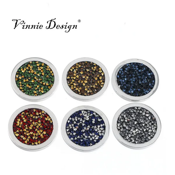

Vinnie Design Jewelry 2019 Newest Rocky Coin with Sparkling Crystal My Coin for Lockets Pendant 10pcs/lot
