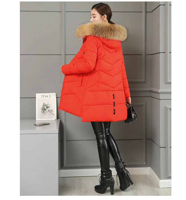 Jackets Women's Winter Long Jacket 2018 Cotton Padded Coat Women Fake Fur Collar Zipper Outwear Coats Female Slim Thick CH587 (10)