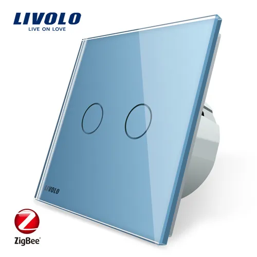 Livolo приложение сенсорное управление Zigbee переключатель, домашняя Автоматизация умный переключатель wifi управление, работа с Echo, alexa, google Home, без логотипа - Цвет: Blue