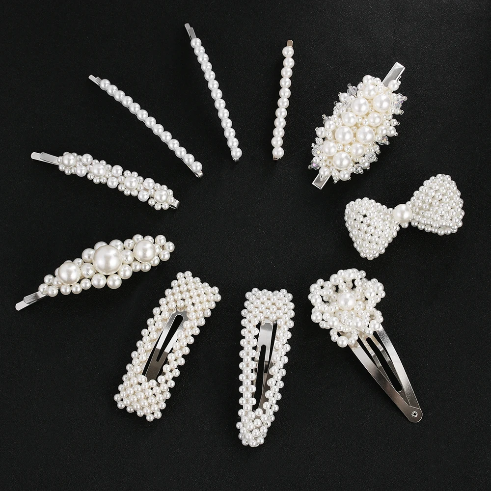 

Fashion Sweet Hairgrip Imitiation Pearl Hair Clip Barrettes for Women Girls Handmade Pearl Flowers Hairpins Hair Accessories