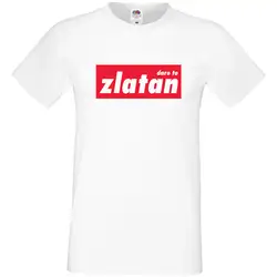 Dare To Zlatan футболка MUFC Man United Ibrahimovic S-3XL SofSpun FOTL дешевые оптовые футболки, 100% хлопок для мужчин, футболка с принтом