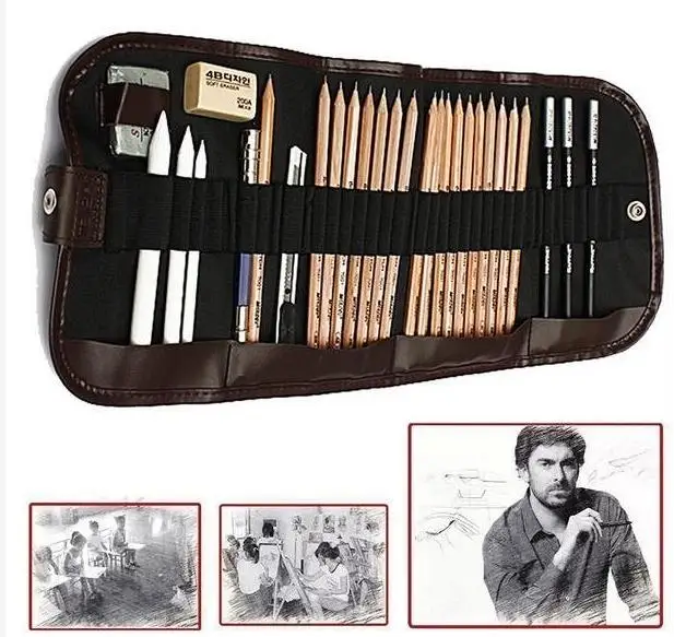 29 PCS Professional Sketch & Drawing Art Tool Kit With Graphite Pencils