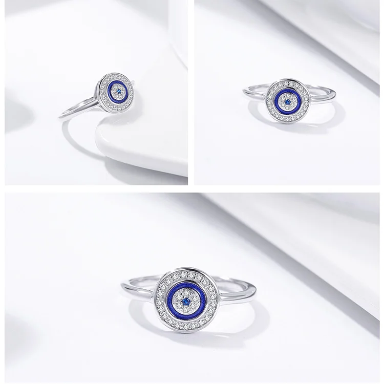 WOSTU 925 пробы Серебряное кольцо с голубыми глазами Samsara для женщин, ювелирные изделия на удачу, подарок DXR208