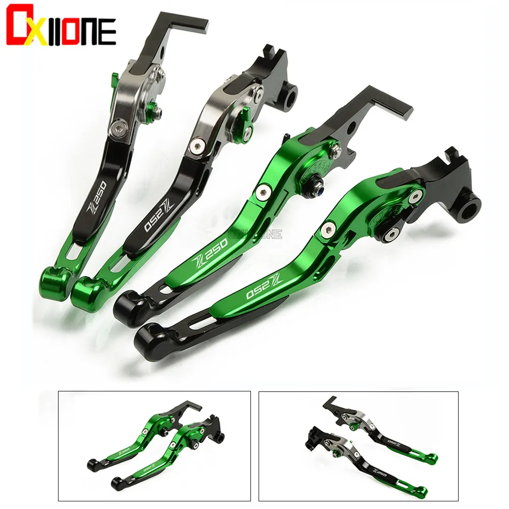 

For KAWASAKI Z250 Z300 2008-2017 Motorcycle Accessories Adjustable Folding Extendable Brake Clutch Levers Two Colors with LOGO