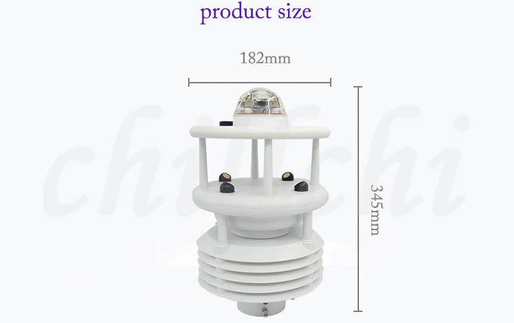 Температура, влажность, давление, скорость ветра, направление, осадки и освещения микрометеорологическая метеостанция
