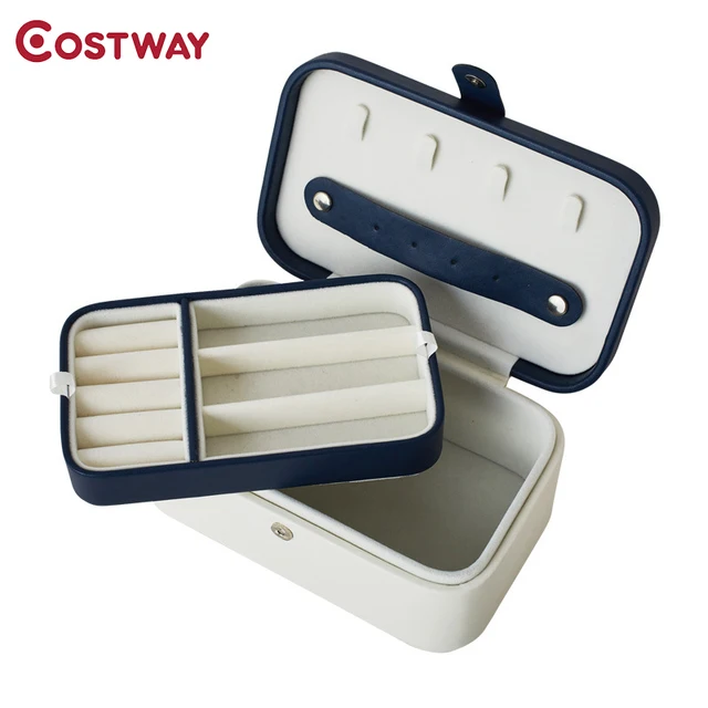 Aliexpress Costway Portable Jewelry Box Organizer Ring Costway Portable Jewelry Box Organizer Ring Stud Earrings Storage Faux Leather W0221