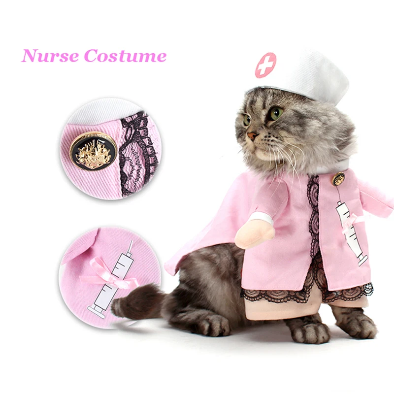 Funny Dogs Cat Costume Doctor And Nurse Suit Pet Halloween Christmas Clothing Uniform Clothes For Puppy Dogs Costume for a cat Funny Dogs Cat Costume Doctor And Nurse Suit Pet Halloween Christmas Clothing Uniform Clothes For Puppy Dogs Costume for a cat
