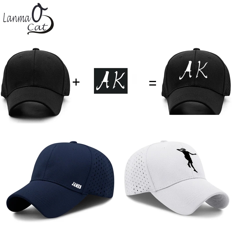 Lanmaocat дышащая сетчатая шляпа для бега индивидуальный дизайн сетка кошка папа шляпа мужская женская спортивная бейсбольная кепка быстро сохнет