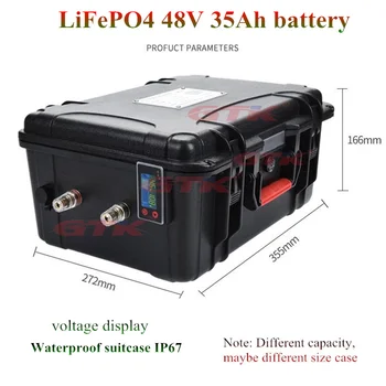 

Waterproof 48v 35Ah Lifepo4 battery Lithium iron phosphate battery Electric Bike scooter bike power 2000w with BMS + 10A Charger